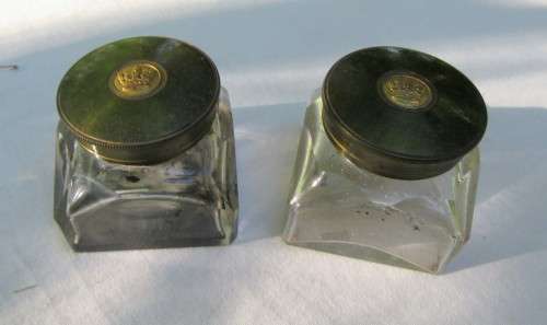 BRASS BOUND ANTIQUE FIGURED MAHOGANY WRITING SLOP~ORIGINAL INK BOTTLES WOW!!!