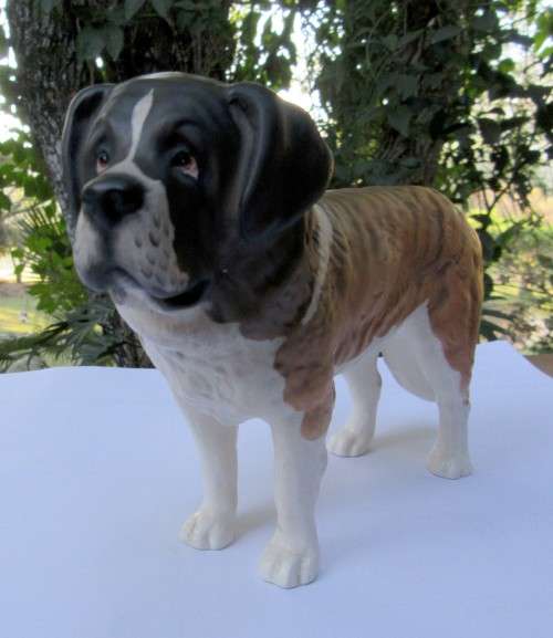 LARGE BESWICK MATT GLAZE ST BERNARD DOG FIGURINE~CORONA GARTH STROLLER~NO DAMAGES!