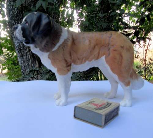 LARGE BESWICK MATT GLAZE ST BERNARD DOG FIGURINE~CORONA GARTH STROLLER~NO DAMAGES!