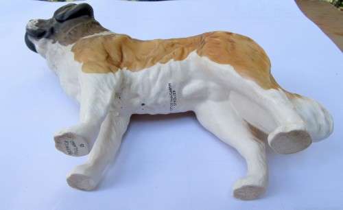 LARGE BESWICK MATT GLAZE ST BERNARD DOG FIGURINE~CORONA GARTH STROLLER~NO DAMAGES!