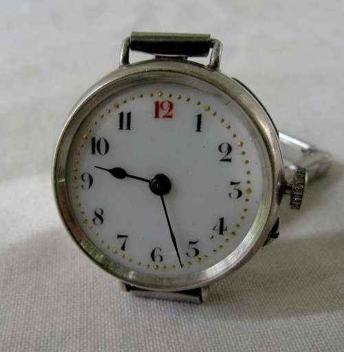 LOVELY ANTIQUE 1920s STERLING SILVER WRIST WATCH~WORKINGS INTACT~OVER WOUND VGC