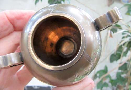 MAGNIFICENT GENUINE ANTIQUE JAPANESE MEIJII PERIOD BRONZE CENSER INSENSE GOLD & SILVER INLAY~SIGNED