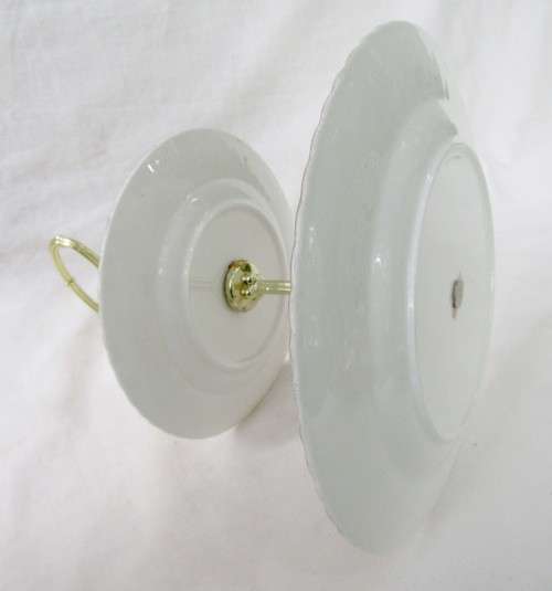 COLLECTIBLE VINTAGE TWO-TIER MOSS ROSE PARAGON CAKE MUFFIN STAND~NO DAMAGES