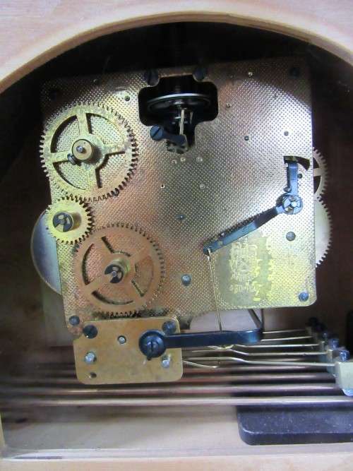 RARE DWARF GERMAN HERMLE MANTEL CLOCK IN GOOD WORKING CONDITION