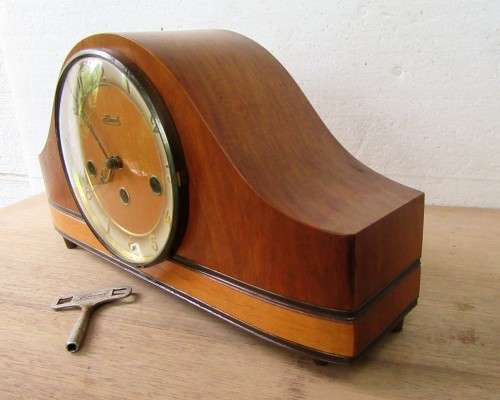 RARE DWARF GERMAN HERMLE MANTEL CLOCK IN GOOD WORKING CONDITION