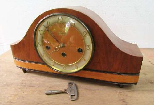 RARE DWARF GERMAN HERMLE MANTEL CLOCK IN GOOD WORKING CONDITION