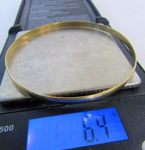 EXCELLENT INVESTMENT~GENUINE SOLID 9 CT GOLD BANGLE 6.4 GRAMS (2)