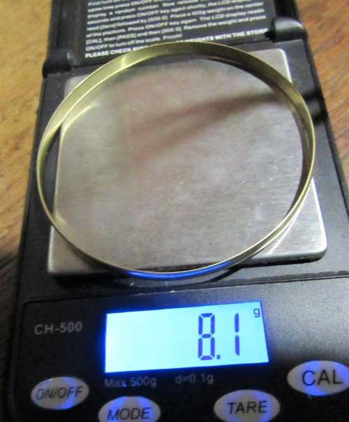 EXCELLENT INVESTMENT~GENUINE SOLID 9 CT GOLD BANGLE 8.1 GRAMS (1)