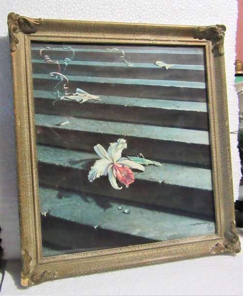 GENUINE VINTAGE 1948 TRETCHIKOFF PRINT LOST ORCHID IN ORIGINAL FRAME VGC