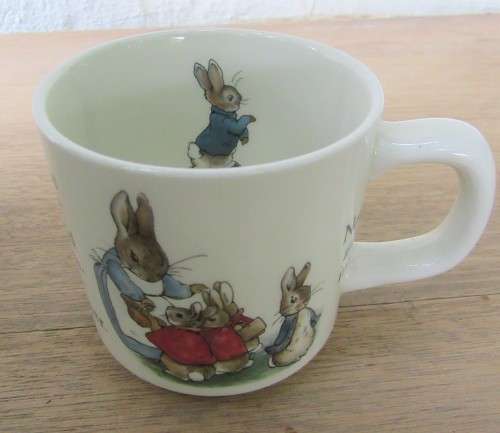 VINTAGE ROYAL DOULTON BUNNYKINS CEREAL BOWL AND A WEDGWOOD PETER RABBIT MUG BOTH VGC