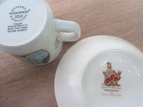 VINTAGE ROYAL DOULTON BUNNYKINS CEREAL BOWL AND A WEDGWOOD PETER RABBIT MUG BOTH VGC