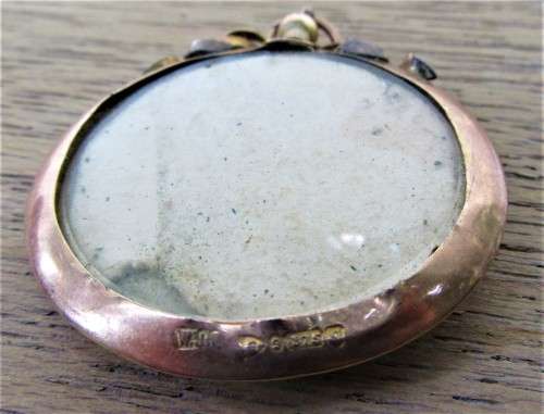ANTIQUE EDWARDIAN PERIOD SOLID 9 CARAT GOLD DOUBLE LOCKET BEVEL GLASS STAMPED 11.6 GR