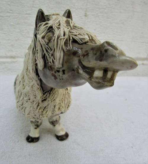 SPOTTED CHEVAL PONY WITH SPAGHETTI MANE IN EXCELLENT CONDITION DAMAGE FREE WOW