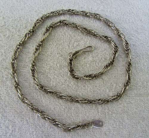 STUNNING 62 CM solid silver NECKLACE TWIST ROPE STYLE PERFECT CONDITION ABOUT 30 GRAMS