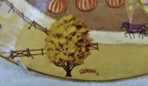 GORGEOUS LTD EDITION ROYAL DOULTON CABINET PLATE ENTITLED PUMPKIN PATCH C1978 PERFECT COND.