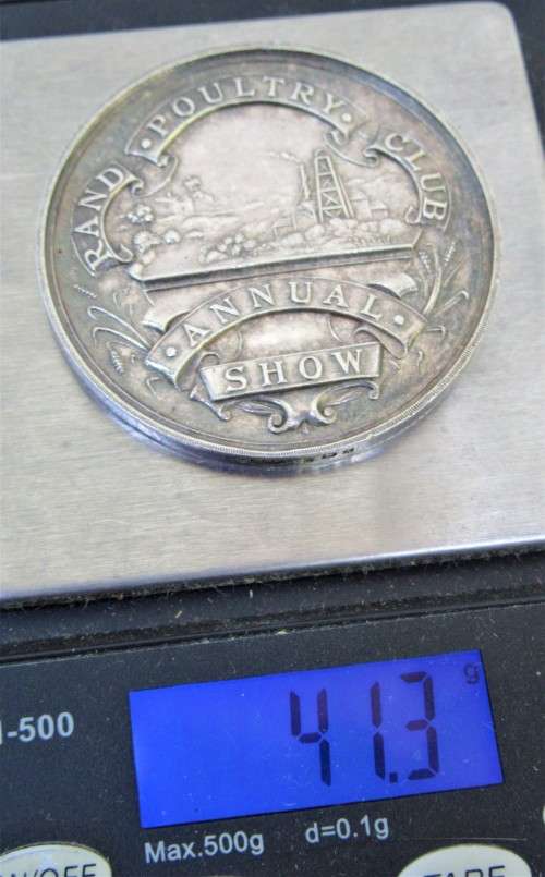 ULTRA RARE ONE OF A KIND SOLID SILVER HM RAND POULTRY CLUB BADGE C1908 WOW WOW!!!!