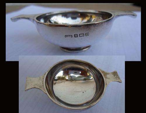 CHARMING VINTAGE STERLING SILVER WINE TESTER~BIRMINGHAM 1928