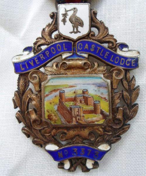 VERY RARE ANTIQUE HM SILVER MASONIC~LIVERPOOL CASTLE LODGE~C1909