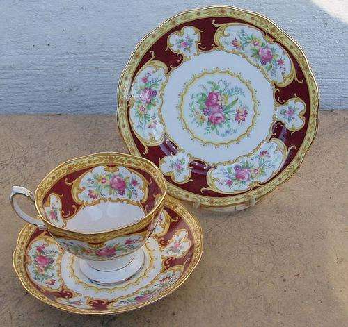 LATE ENTRY~WACKY WEDNESDAY R1 SALE~STUNNING ROYAL ALBERT HARD TO FIND TRIO~LADY HAMILTON~PERFECT~WOW