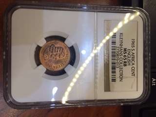 Start at Zero!!!! $$ Clearance $$ All must GO! $$ SOUTH AFRICA 1965 CENT MS65 REDBROWN
