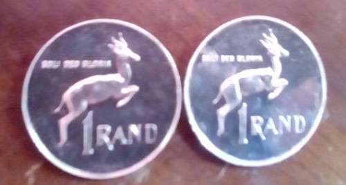 BUY NOW!!!! $$ All must GO!  - SOUTH AFRICA SILVER R1 1989 LOT OF 2 COINS