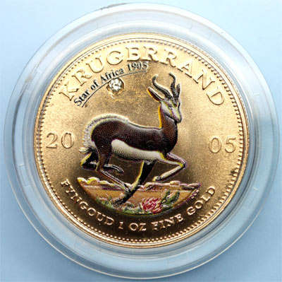 CRAZY!!!!!  R1 START! $$$$$ - 2005 South Africa Gold 1 oz Krugerrand "STAR OF AFRICA"
