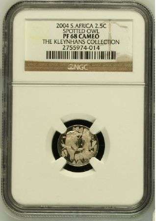 2004 silver tickey Proof FLYPRESS Owl PF68 Cameo