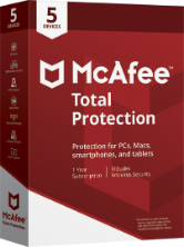 McAfee Total Protection 2020  >  5 Devices  > 1 Year licence