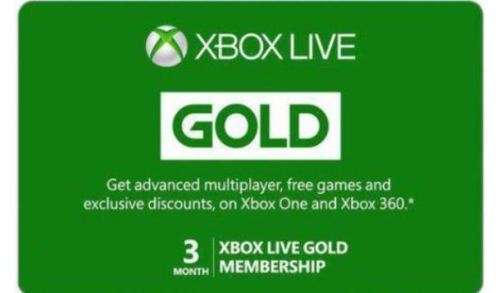 Xbox Live Gold 3 Month Membership (Digital keycode)