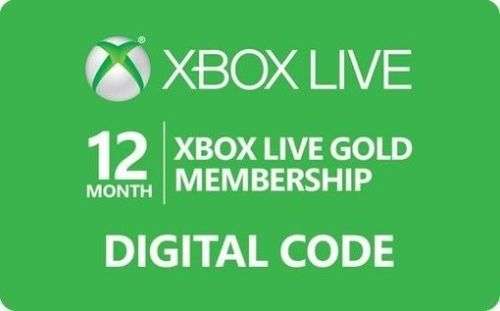 Xbox Live Gold 12 Month Membership (Digital keycode)