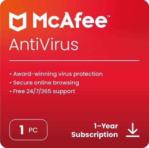 McAfee Antivirus PLUS One Device 1 Year WINDOWS