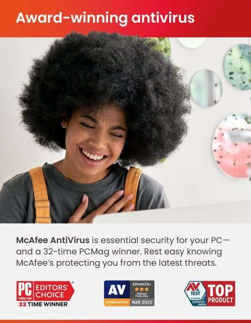 McAfee Antivirus PLUS One Device 1 Year WINDOWS