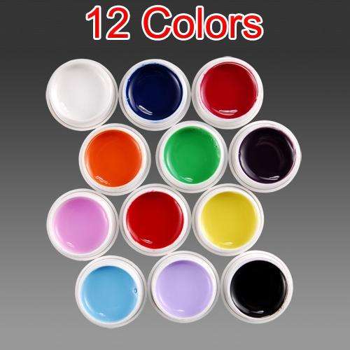 New Mix 12 Pure Colors UV Builder Solid UV Gel Set for Nail Art Tips