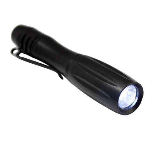 Mini 5W LED Bright Hand Torch Flashlight with Clip - Black