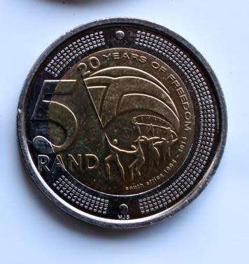 2014 - 20 YEARS OF FREEDOM - R5 coin