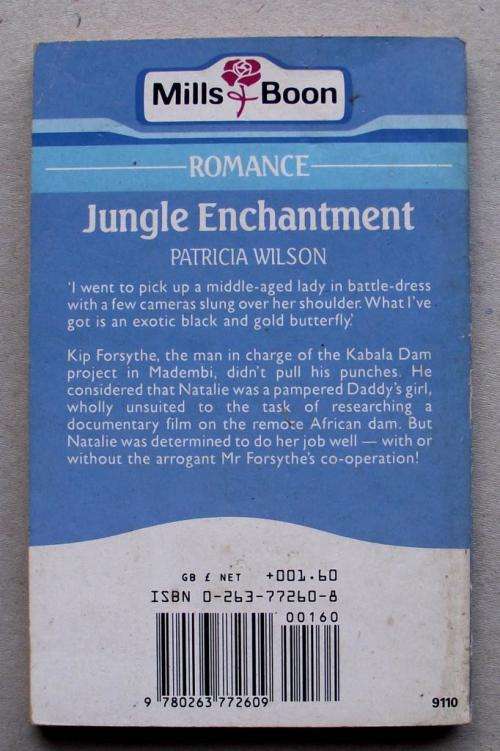 MILLS & BOON: JUNGLE ENCHANTMENT by Patricia Wilson (good cond.)