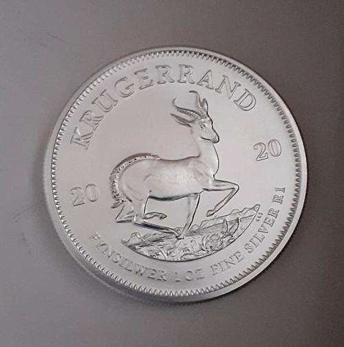 1 OZ ,999 FINE SILVER KRUGERRAND 2020 COIN