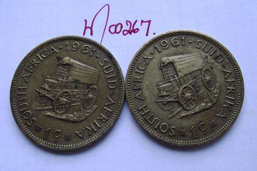 1961 1c Coin X 2 (One bid for both coins)