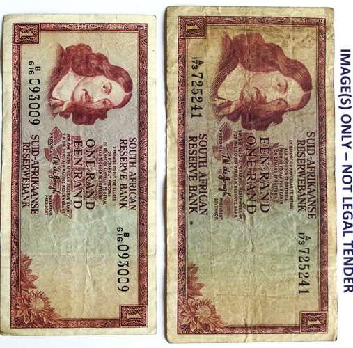 R1 Notes: 2 T W de Jongh Notes of different Sizes (A173 & B616)