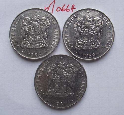 1987-1989 50c Coins ( One bid for three coins)