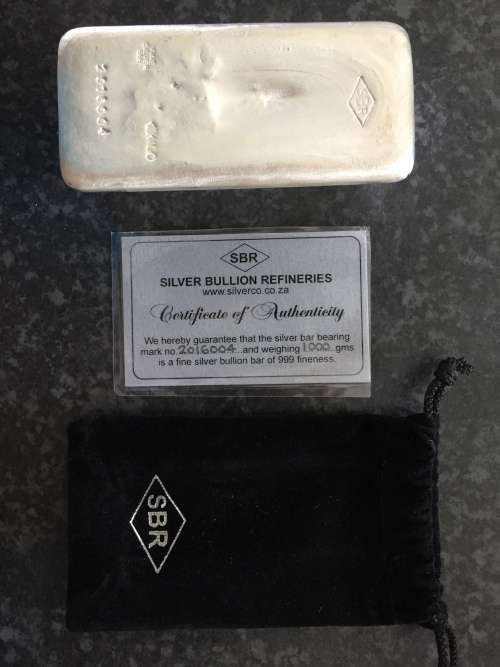 1kg CAST FINE SILVER BULLION BAR 99,9%