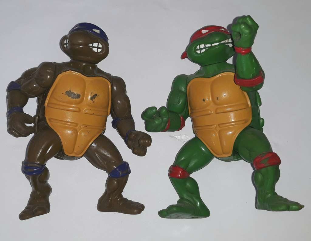 Vintage Teenage Mutant Ninja Turtles Action Figures - Donatello and Raphael
