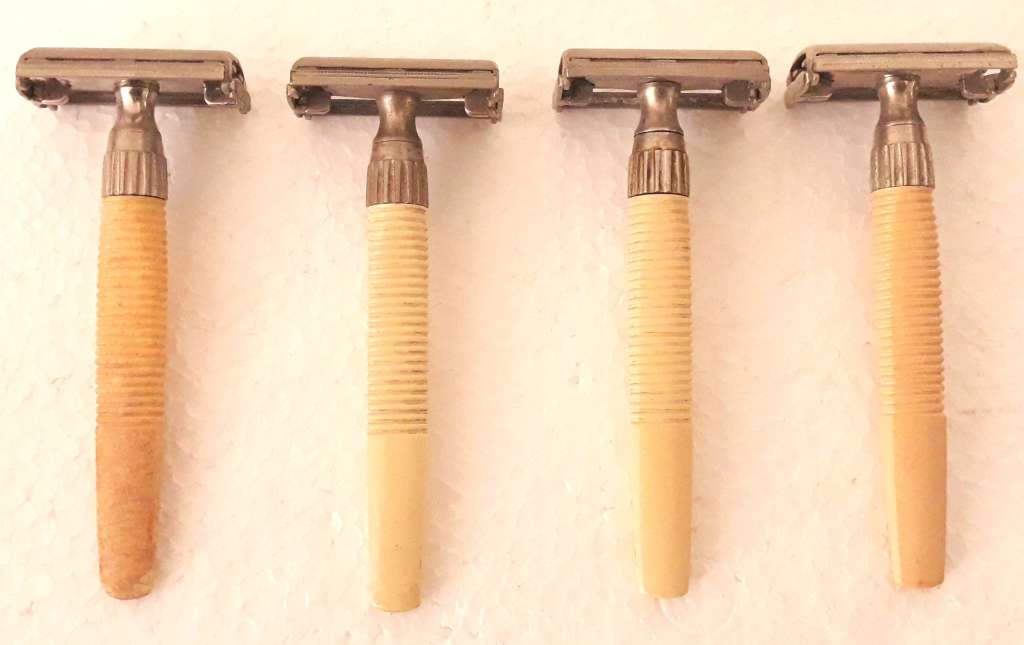 Four Vintage Gillette Slim Twist Double Edge Safety Razors
