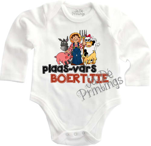 Personalized Baby Onesie/Babygrow - Plaasvars Boertjie