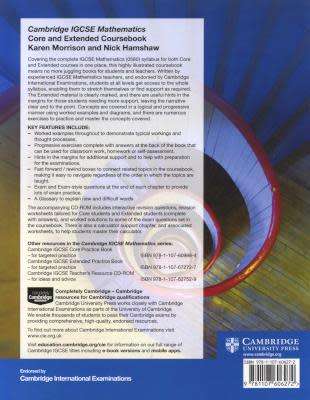 Cambridge IGCSE Mathematics Core and Extended Coursebook with CD-Rom