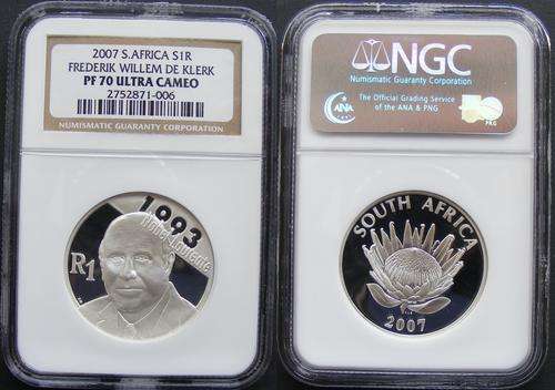 Four Peace Champions.Item 3 of 4.2007 Silver R1 De Klerk.Finest known.