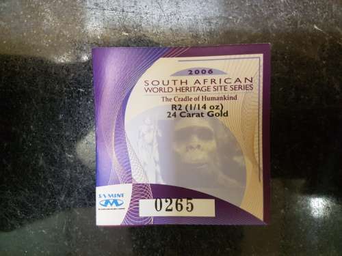 2006 R2 Heritage Quarter oz 24 Carat Gold - The Cradle of Humankind