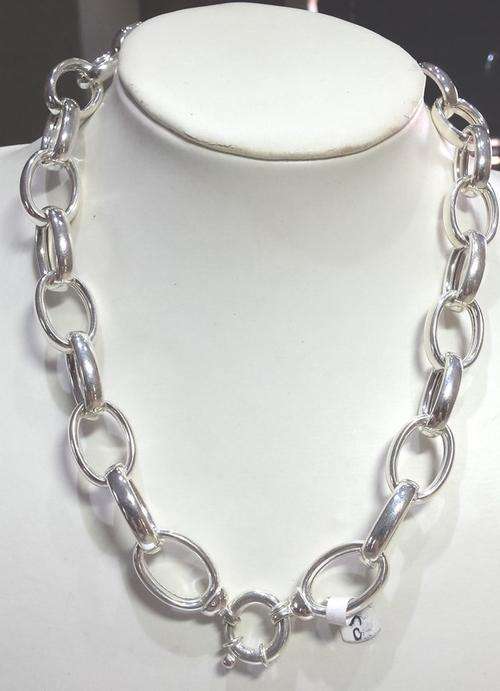 Chunky Sterling Silver 17mm Oval Belcher Chain - 55cm (solid 925 sterling silver)