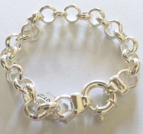 *GORGEOUS* 925 STERLING SILVER 12MM BELCHER BRACELET - 21CM LONG
