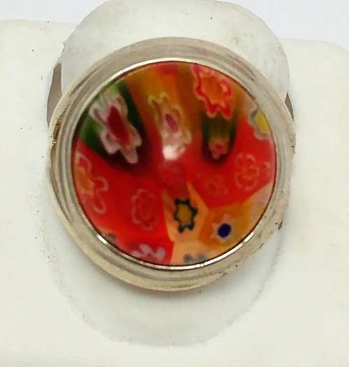 Beautiful Sterling Silver Ring with Muranoglas